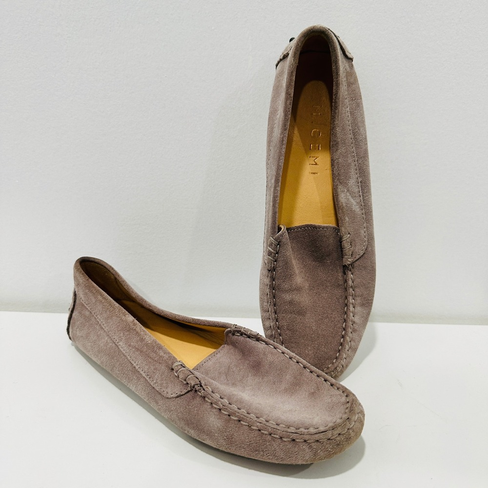 M.Gemi Felize Loafer Womens 5.5 Taupe Suede Made in Italy Pebble Driving Loafers
